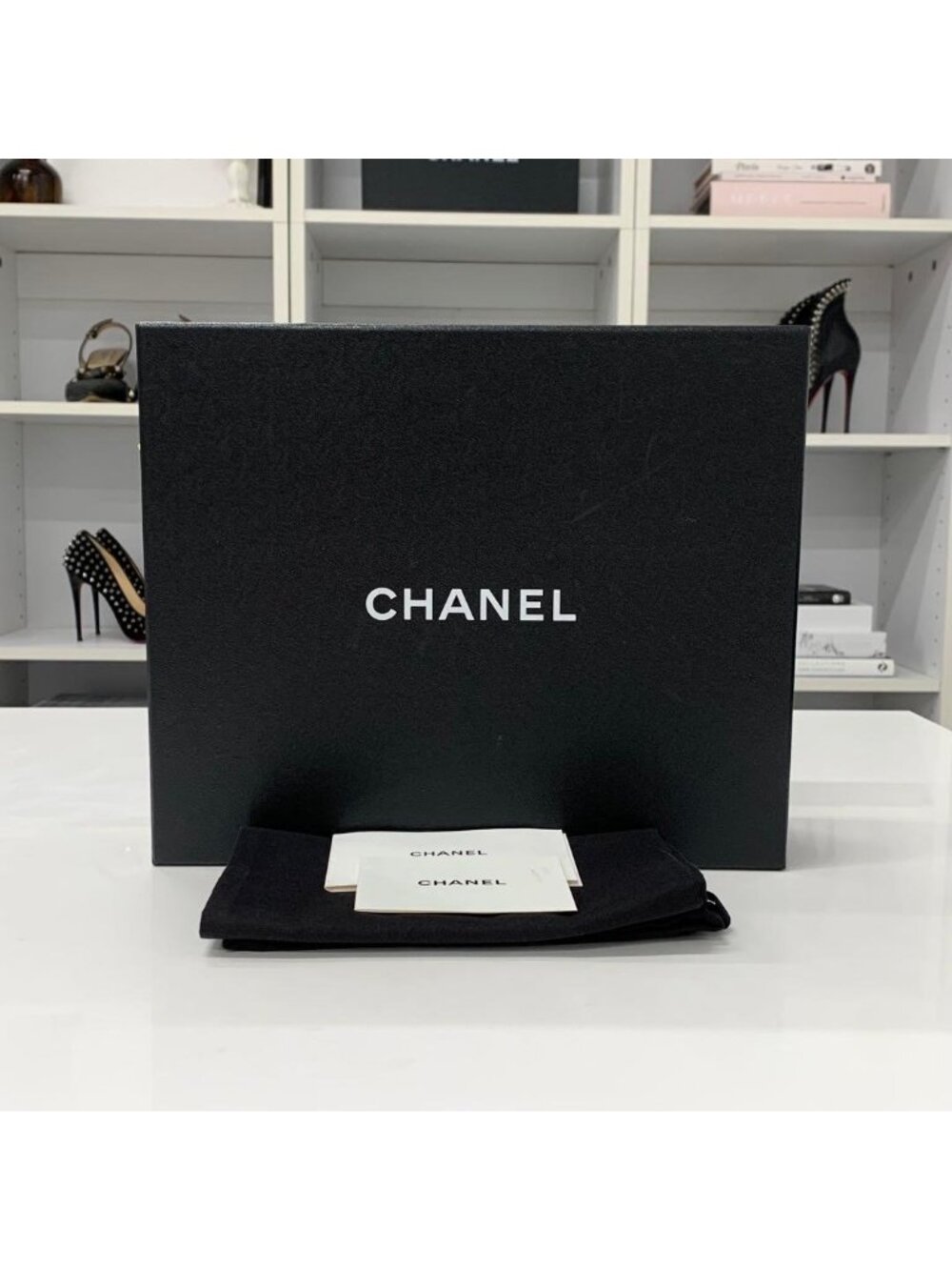 Chanel Fabric CC Logo Rhinestone Velcro Sandals - Picture 10 of 10